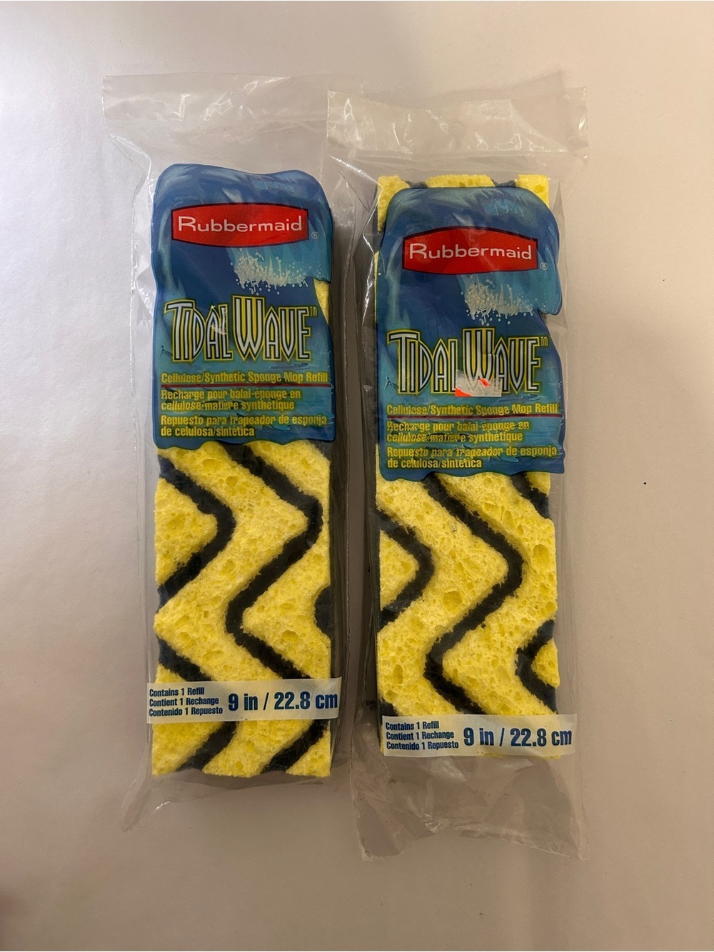 Rubbermaid Tidal Wave G902-TG Cellulose Synthetic Grooves Roller Mop Refill X 2